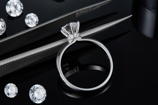 1ct moissanite solitaire ring sterling silver