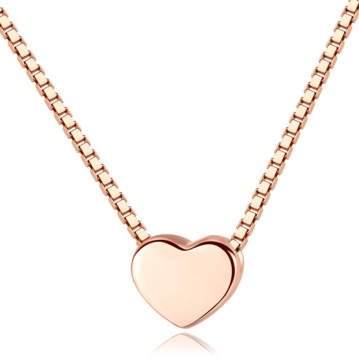 Minimalist Heart Pendant Necklace - Rose Gold