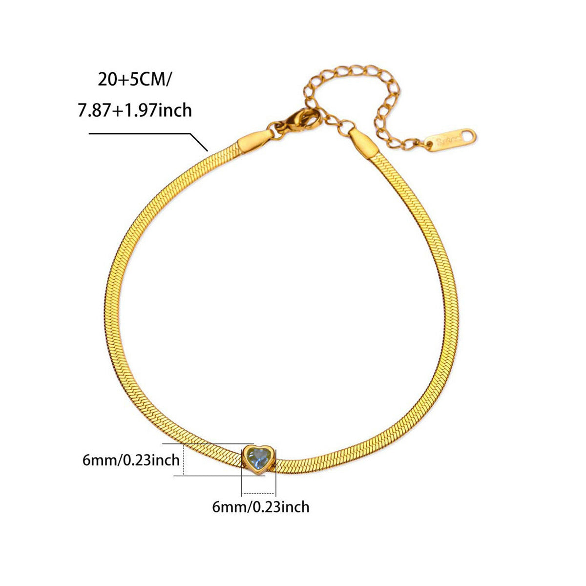 Heart charm anklet gift-ready packaging