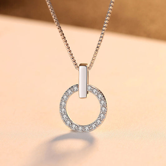 S925 Silver Round Pendant Necklace