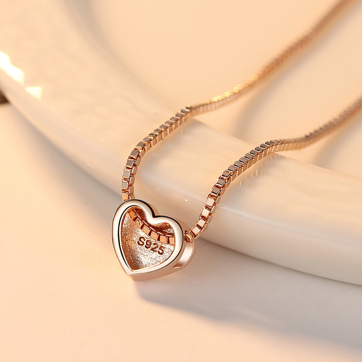 Minimalist Heart Pendant Necklace angle 2