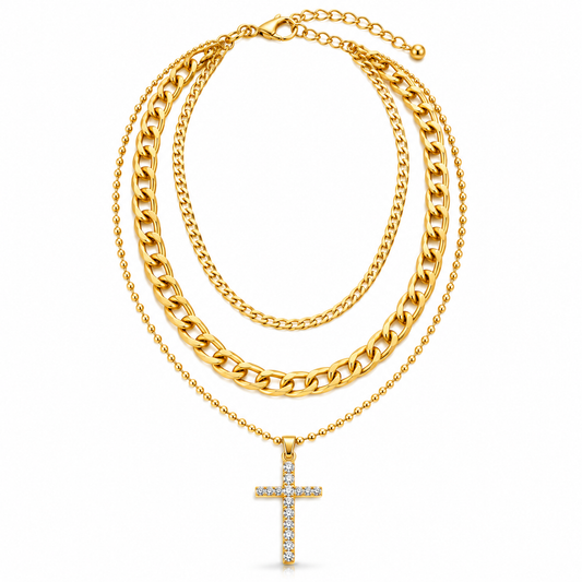 Layered Multi-Strand Necklace — Gold