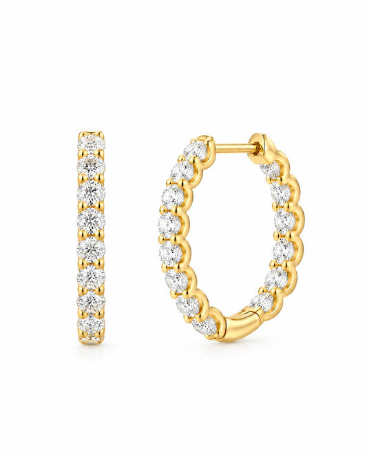 Diamond Tassel Moissanite Earrings — Sterling Silver, GRA Certified