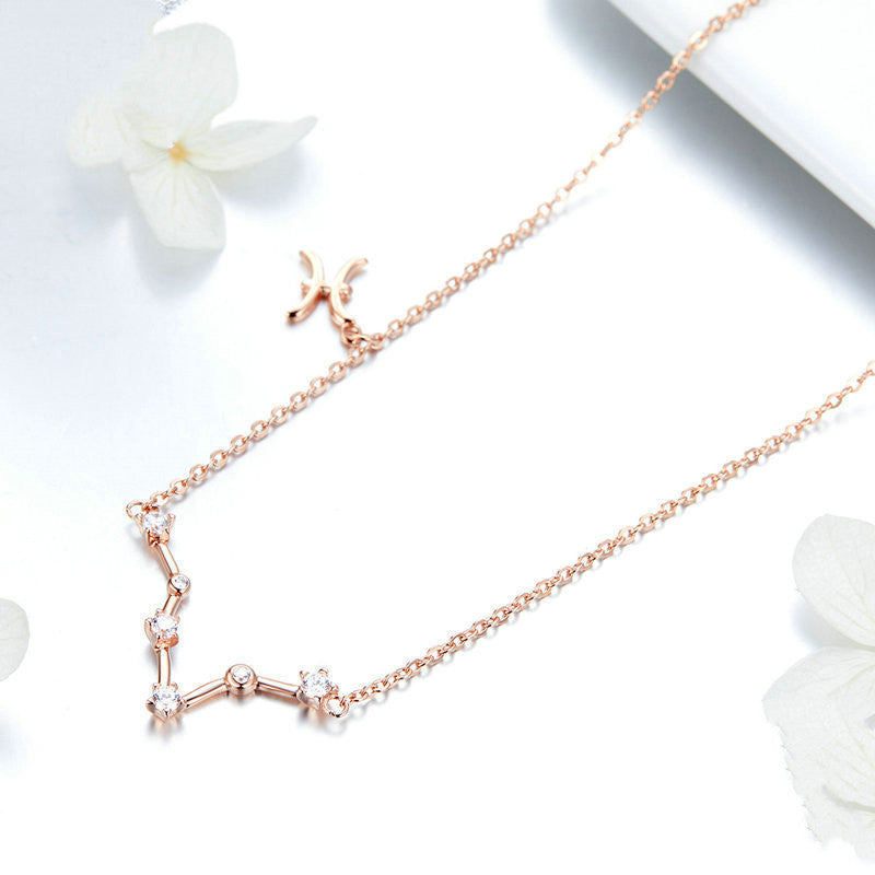 Zodiac necklace worn