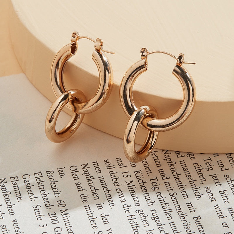Minimalist Gold Double Hoop Earrings