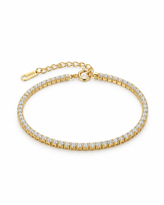 Classic CZ Tennis Bracelet — S925 Sterling Silver