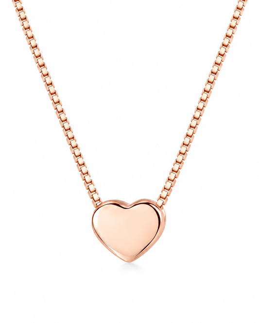 Minimalist Heart Pendant Necklace — Sterling Silver