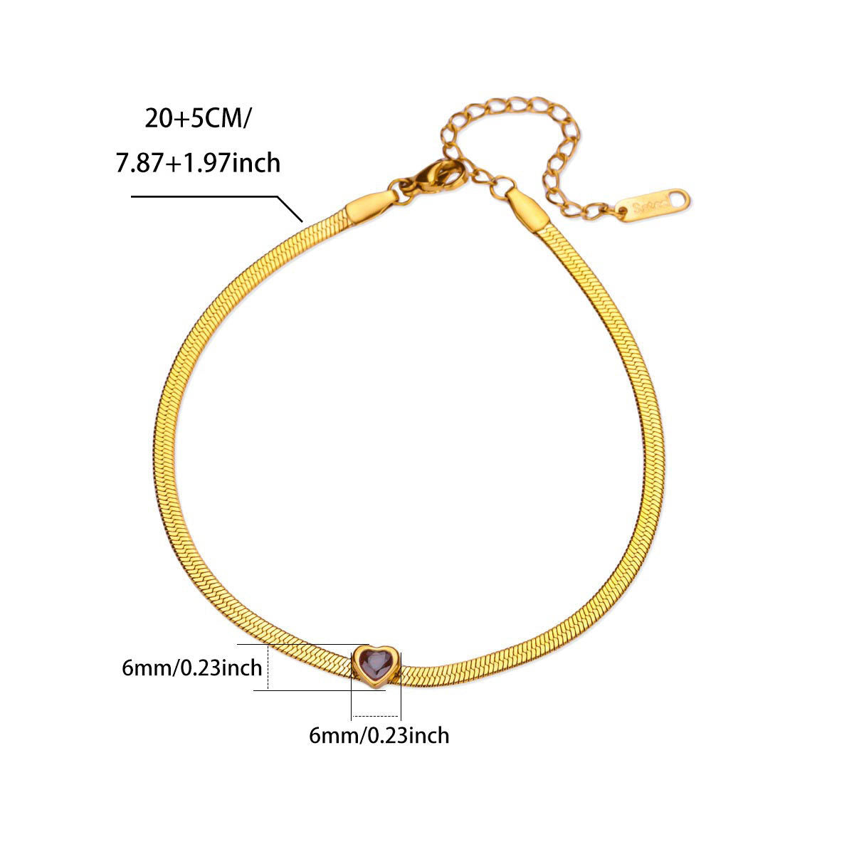 Gold heart charm anklet lifestyle shot