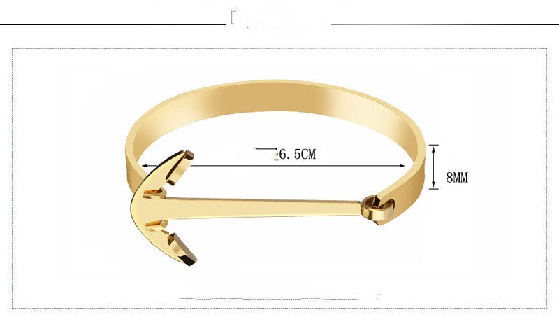 Gold Anchor Chain Bracelet angle 3