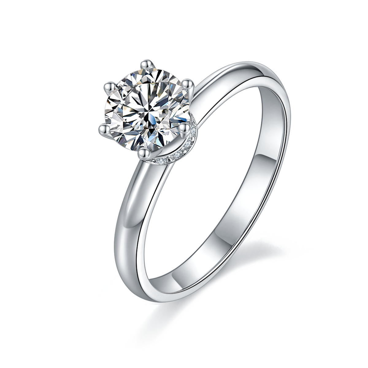 S925 Moissanite Solitaire Engagement Ring
