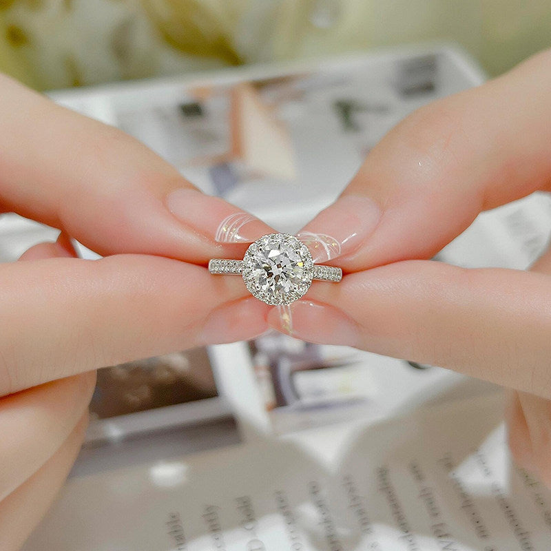 Cushion Halo Moissanite Ring - Style 2